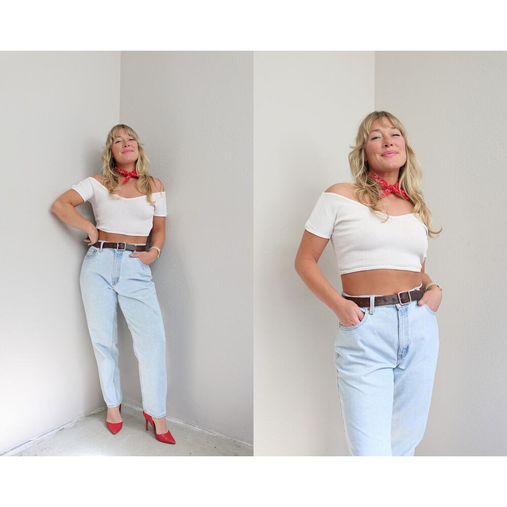 1990's Vintage Levi's 551 Tapered Light Wash Jeans ~ Women's SM MD 30" 31" Waist